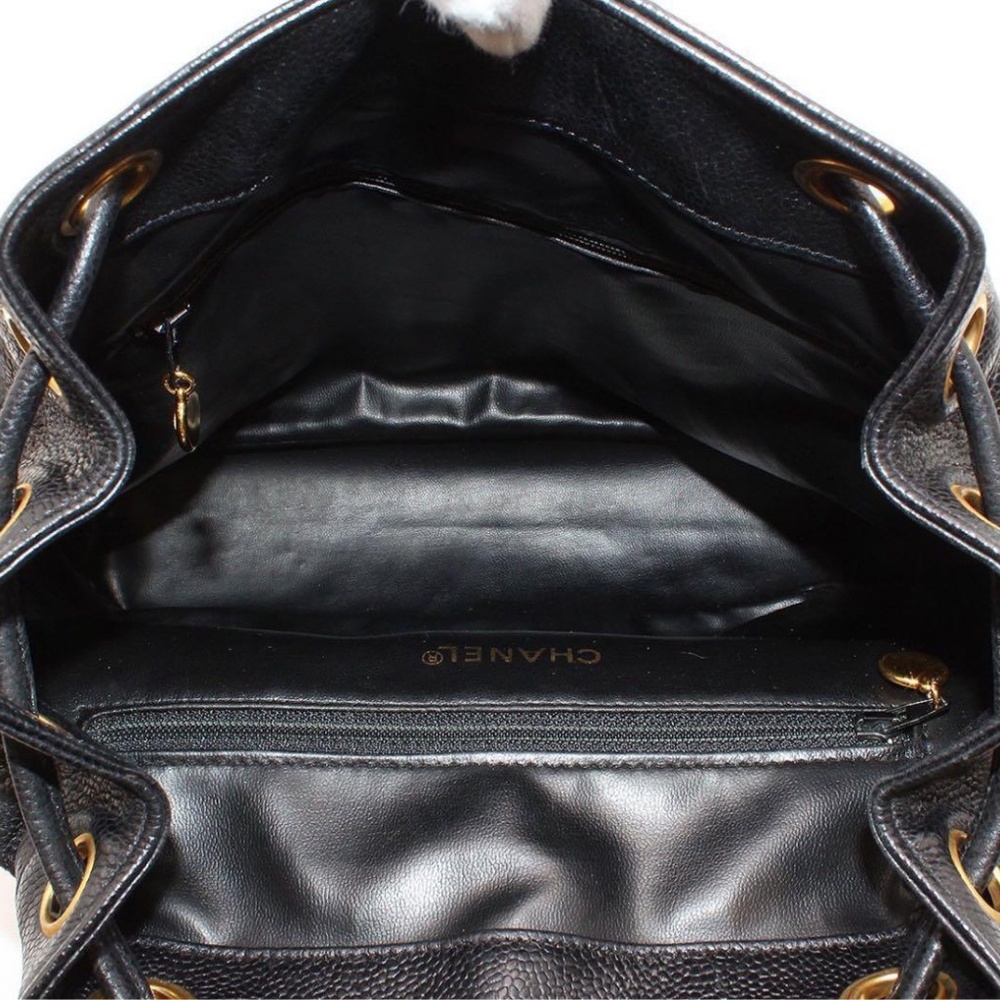CHANEL Quilted Black Backpack with Gold Accents - Picture 5 of 5